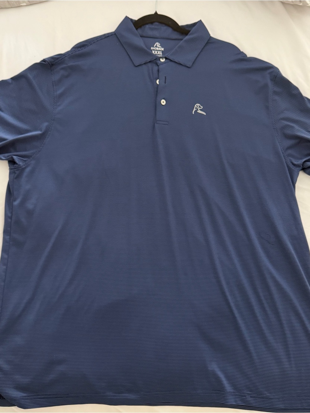 Rhoback “The Shell Stripe” Men's Polo Shirt - Navy Blue
